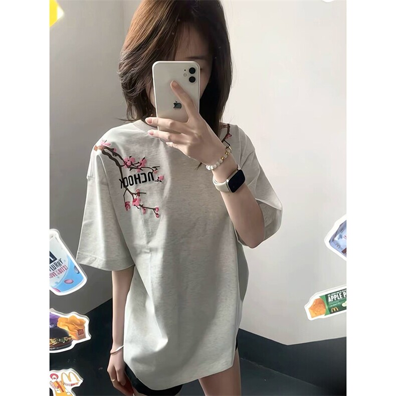 万针全刺绣工艺抖音得物高品质260克重磅纯棉双纱美式高街短袖T恤,男装T恤,电商A486