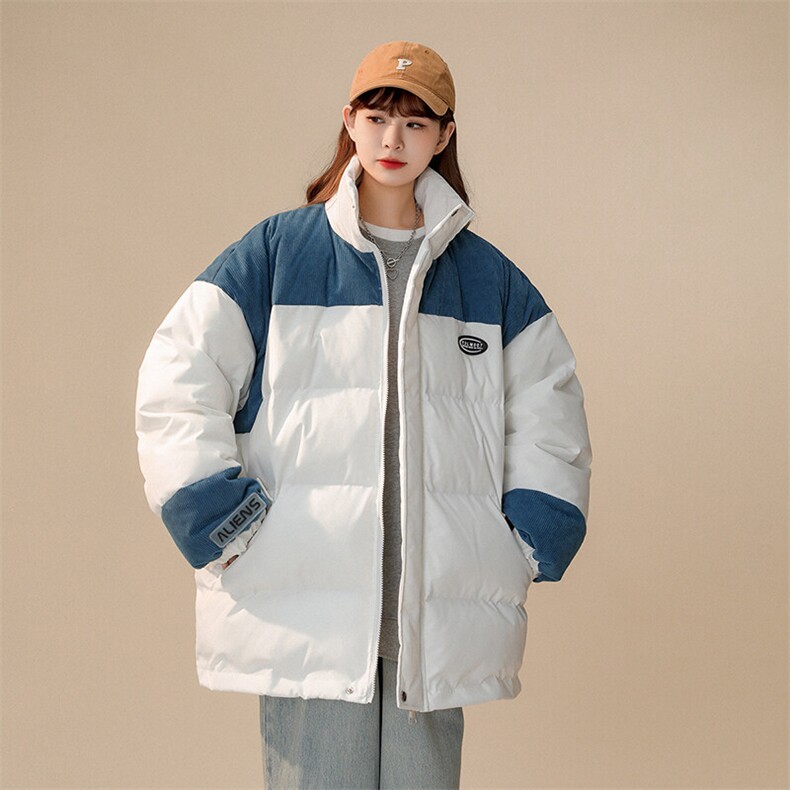 1中性风灯芯绒拼接棉衣女立领棉服女外套女8718P128控168，女装棉衣/棉服，星座226-2