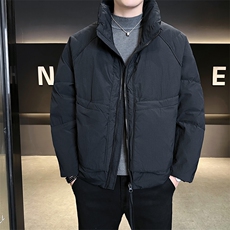 90新标2025设计款加厚保暖立领简约宽松羽绒服外套8821-P295，男装羽绒服，电商A413
