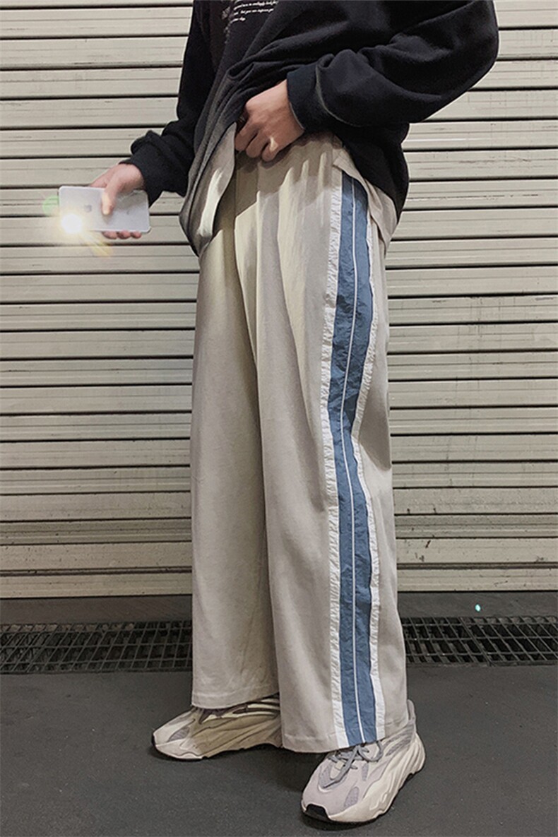 2021cec潮流春季坠感阔腿宽松直筒潮牌网红运动裤休闲裤子K51P55,男装休闲裤,电商A102B