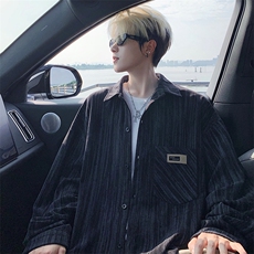 衬衫男秋季新款港风宽松大码灯芯绒扎染长袖衬衣CS3097-P42，男装衬衫，星座214-3
