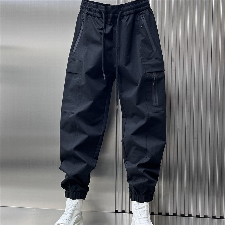 1506-1/KH1601/P76黑色工装裤男秋冬季2026新款多口袋束脚休闲裤,男装工装外套,星座1506-1