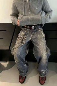 【套图2】903-AK91-特P70【98】S-3XL  印花牛仔裤！4图片