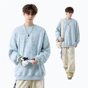 现货/秋季新款扎染重磅刺绣卫衣男 B219A-ZY251-P48加绒P53控78图片