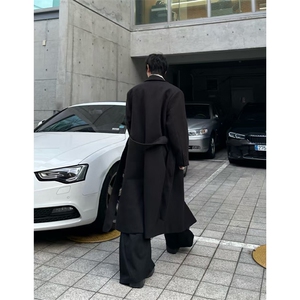 已下单~2025新款垫肩毛呢大衣过膝长款收腰风衣外套Y976-P125图片