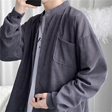复古衬衣灯芯绒衬衫男港风春季原宿风M-3XL设计感小众W2510-P35，男装衬衫，星座512-2