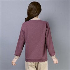 2022年春季新款套头圆领卫衣女长袖宽松显瘦韩版撞色上衣打底衫女，女装卫衣/绒衫，简韵佳