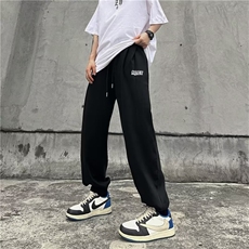 运动卫裤男生夏季美式复古潮牌抽绳褶皱裤子百搭休闲长裤B495-P35，男装休闲裤，星座1109-3