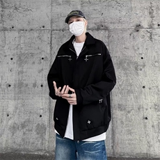 美式刺绣飞行员夹克棒球服男春秋季港风潮牌宽松百搭情侣外套，男装夹克，星座716-2