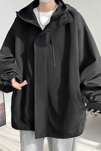 JK101/P65春装新款现货防水冲锋衣外套男纯色潮宽松大码夹克男图片
