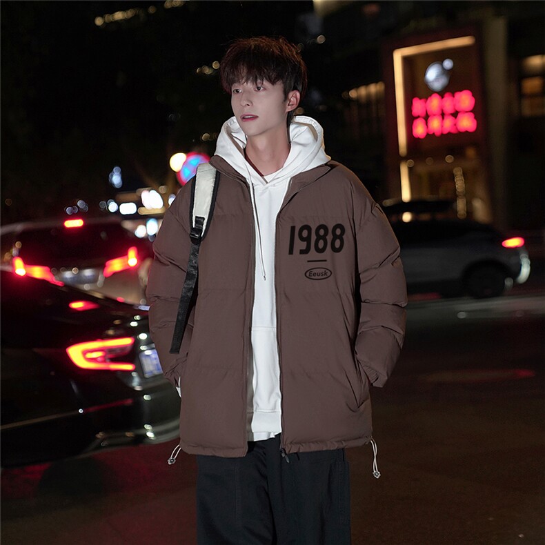 港风潮牌保暖加厚外套潮流印花立领冲锋棉服JK23548特批65控108图片