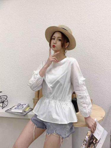 针织拼接棉质小衫，女装，萌蔻