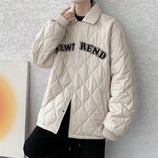 夹克棉衣男潮牌冬翻领字母痞帅棒球服外套大码棉服M0781-P95，男装棉衣，星座308B-2