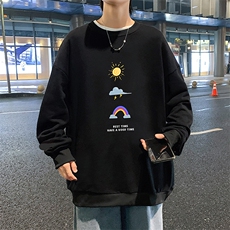 S6141-P28加绒款-P33秋季圆领卫衣男大码韩版宽松长袖外套，男装卫衣，电商A040