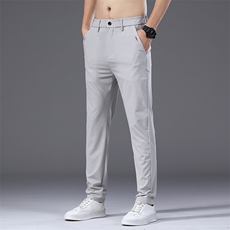 2026夏季薄款冰丝锦纶男士休闲裤青年弹力西裤K8876-P40有货，男装西裤，星座224-1