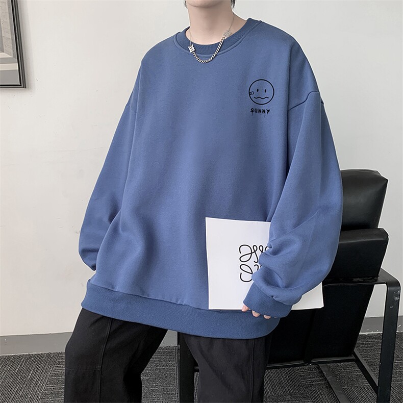圆领卫衣男大码加厚加绒长袖t恤男S6072-P28加绒款-P33,男装卫衣,电商A040