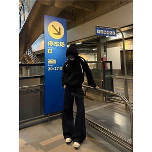 复古潮牌异形分割网眼拼接连帽卫衣解构机能风男女上衣WY0061图片