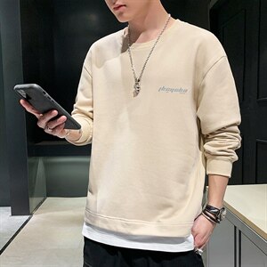秋季新款男士大码宽松圆领假两件休闲上衣卫衣CYWY8852-P30图片
