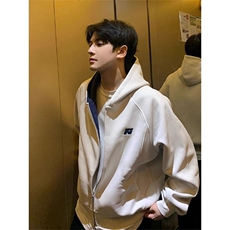[[004]开衫连帽卫衣男刺绣短款外套痞帅棒球服A079-WY04-P52，女装短外套，电商A079