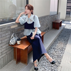 新品现货！藏蓝色三件套套装2C213-2597-P165-K238，女装套装/套裙，2C213