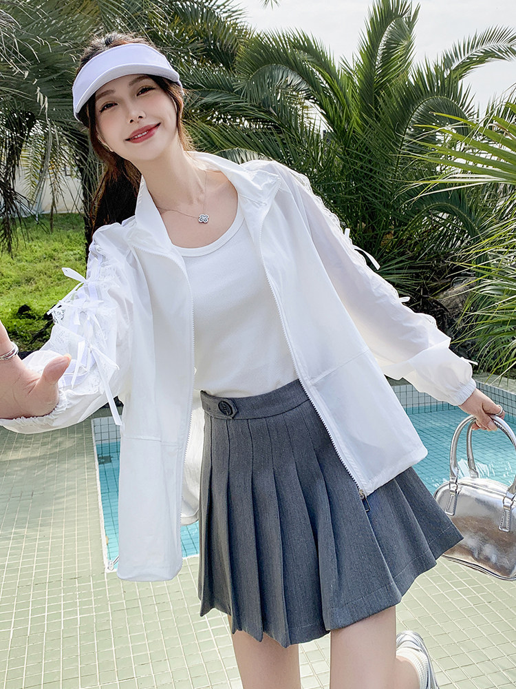 韩系设计感蕾丝防晒衣女轻薄透气夏季2025新款洋气减龄宽松防晒服,女装防晒衣,蝶眷