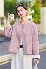 法式小香风气质优雅短外套女2025春秋季新款粉色甜美减龄夹克上衣，女装短外套，盈茜