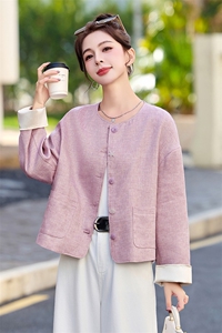 法式小香风气质优雅短外套女2025春秋季新款粉色甜美减龄夹克上衣图片