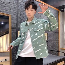 2021春秋季新日系大码男佳乐字母印花休闲运动夹克外套J977-P75，男装夹克，电商A001