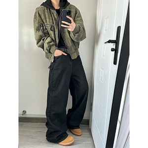 美式复古假两件迷彩外套飞行员夹克连帽棒球服 WT963 特P95图片