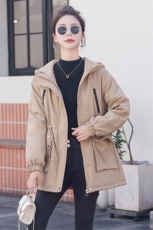 现货！！2025冬季新款加绒加厚外套女连帽中长款棉衣宽松派克棉服，女装棉衣/棉服，以桐