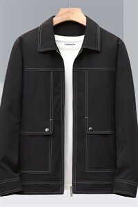 夹克男外套翻领春季新品宽松潮流工装中年男士商务休闲夹克衫男装图片