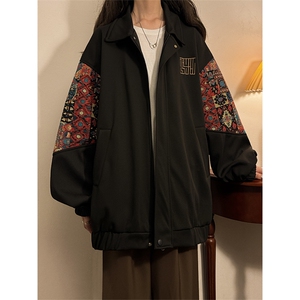 春秋季绣花外套男女同款新款美式夹克XZ102B-1-JK2522P75图片
