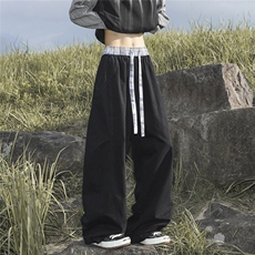 【棉质水洗】弯刀裤纯棉宽松直筒男士长裤P42控78，男装休闲裤，电商D205