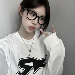 260G重磅纯棉长袖hiphop街舞old school小领重磅纯色打底长袖t桖图片