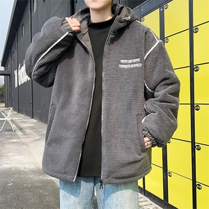 美式ins潮牌羊羔绒棉衣外套男冬季宽松连帽保暖棉衣 W8035-P58图片