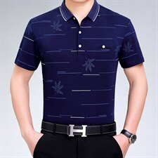爸爸夏装短袖T恤中年男士上衣服薄中老年人男装POLO衫40-50岁图片