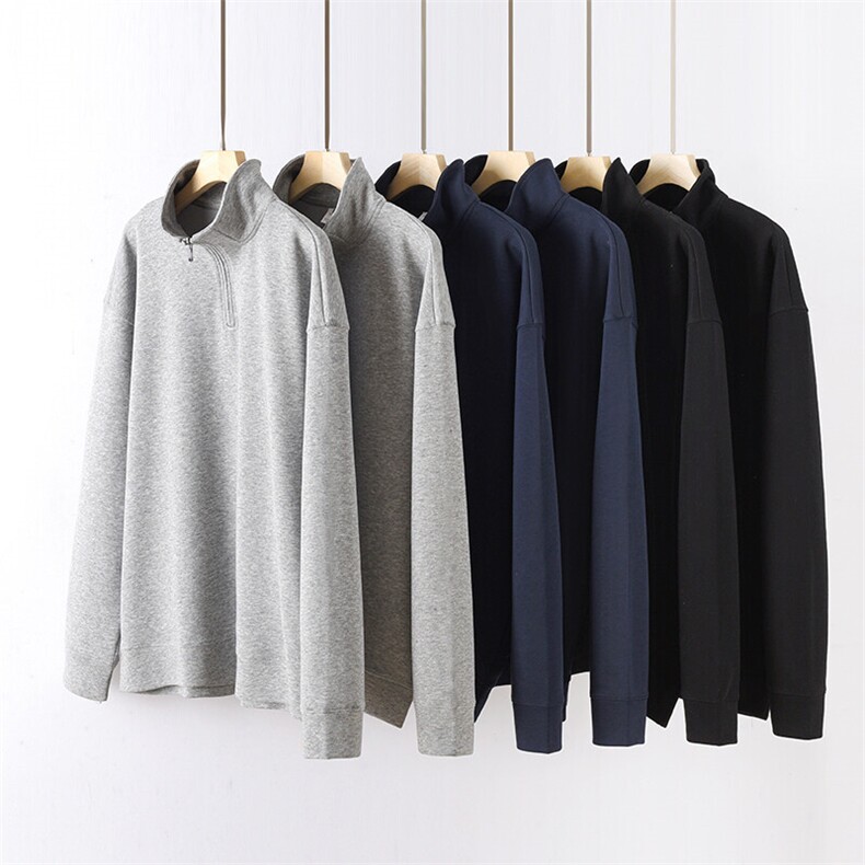 拉链开衫领子卫衣350克高克重现货抖音可送样A061-AW00979-特P30，男装卫衣，电商A061