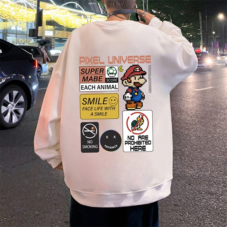 W315P35加绒45圆领重磅卫衣春秋季潮ins港风上衣美式复古vintage,男装卫衣,星座304A-1