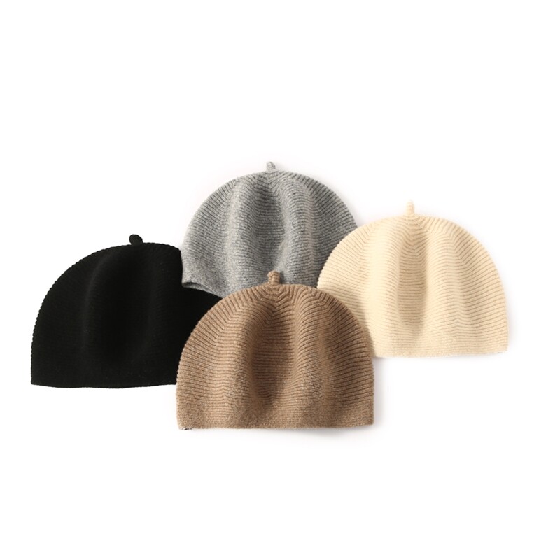 春秋冬元宝针贝雷帽儿童羊毛帽男女通用时尚休闲保暖防寒纯色针织，帽子，唯若美羊绒
