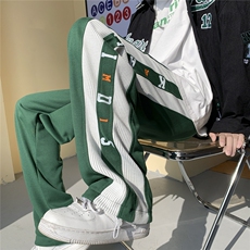 秋季拖地裤男宽松拼接卫裤休闲裤D329-QM1111-P55，男装休闲裤，电商D329