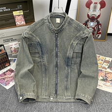 得物品质秋款男立领夹克衫宽松机车外套JK8873P80，男装夹克，星座1013-1