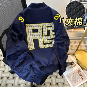 【网图】M8091ZZ-特80 美式字母刺绣飞行员棒球服夹克加棉外套图片