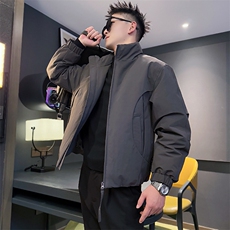 AY129/P178控238冬季社会小伙立领保暖结构工装羽绒棉服男黑首，男装棉衣，星座305B-1