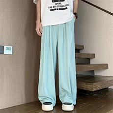 防水速干立体包边冰丝棉麻裤子男夏季薄款透气速干阔腿KA898，男装休闲裤，星座1116A-1（原606A）