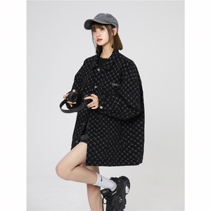 TP78现货灯芯绒印花B字母中性百搭时尚男女款夹克外套A170-W321图片