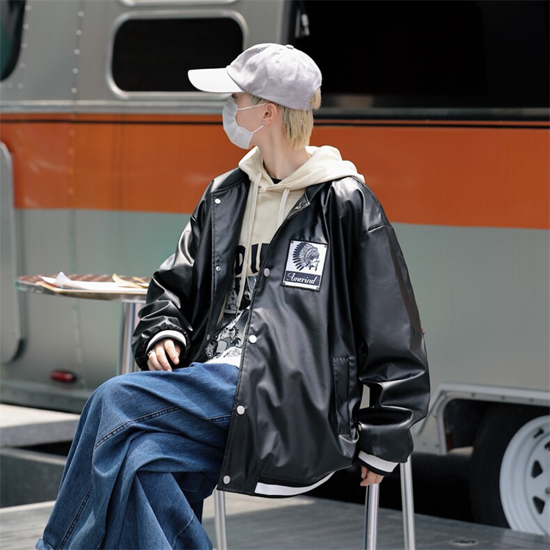 潮男大货秋装夹克男亮面棒球服男女夜店外套男JK1702款P95港风C，男装夹克，星座401