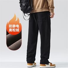 A178-1DY519AP85博奥绒华夫格秋冬季加绒美式休闲卫裤，男装休闲裤，电商A178-1