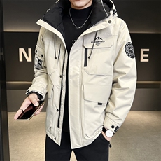 冬季新款工装羽绒服男中长款冲锋衣保暖羽绒外套Y3677-P220，男装羽绒服，电商A237