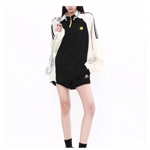 档口现货。T恤男女长袖宽松百搭拼色卫衣ST739-P43图片