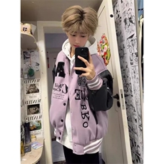 字母刺绣棒球服外套男宽松设计感hiphop个性夹克潮JK0723-P65，男装夹克，星座308B-2